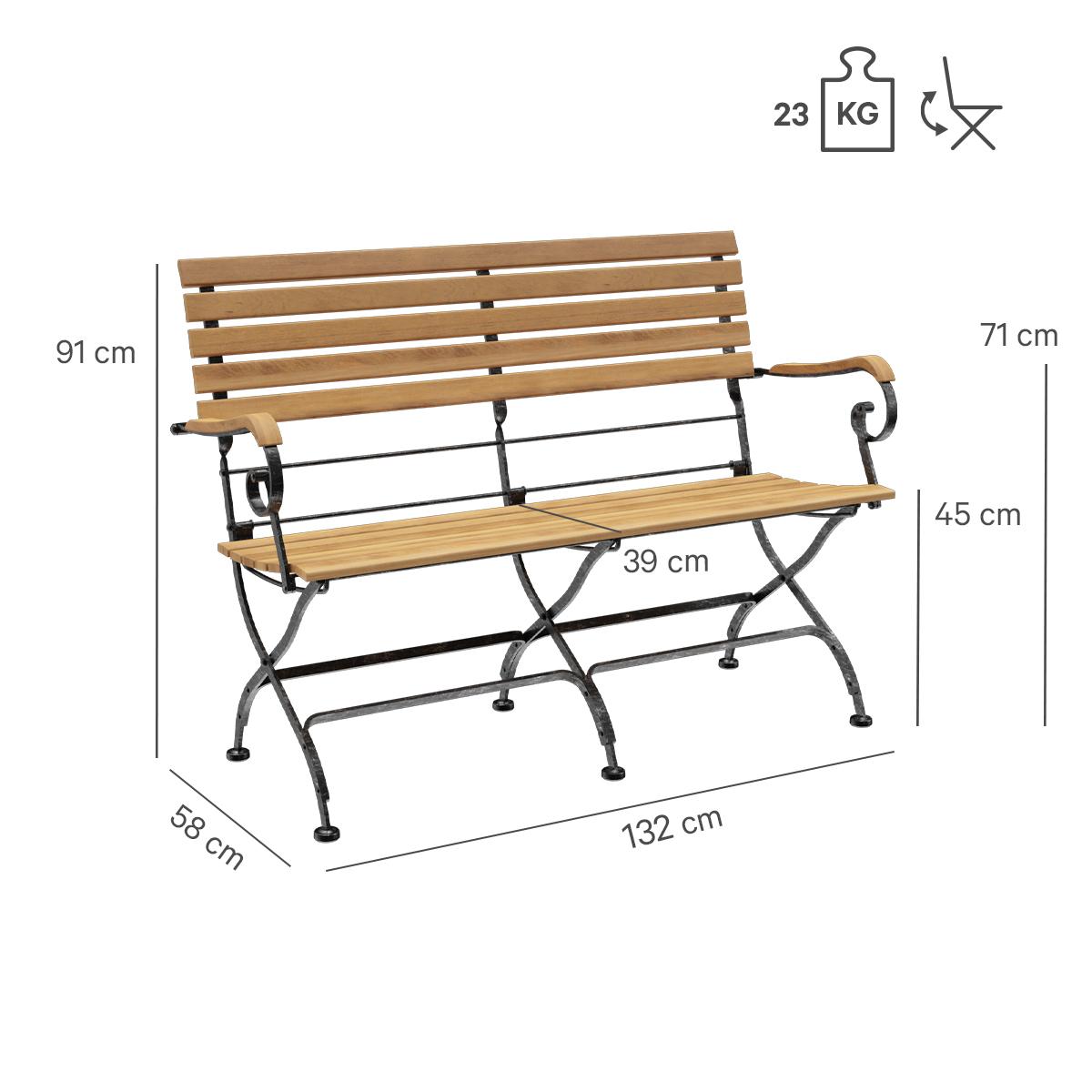 Abbildung 2-Sitzer-Armlehnbank Valentin