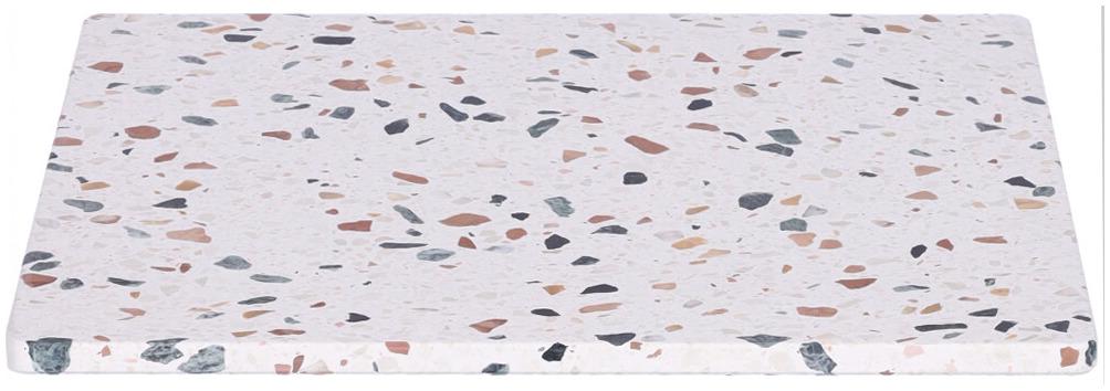 Abbildung Tischplatte Gano Terrazzo Vorderansicht