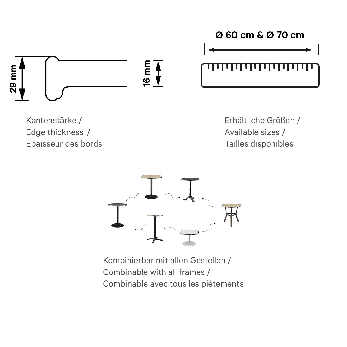 Abbildung Tischplatte Easy Gold