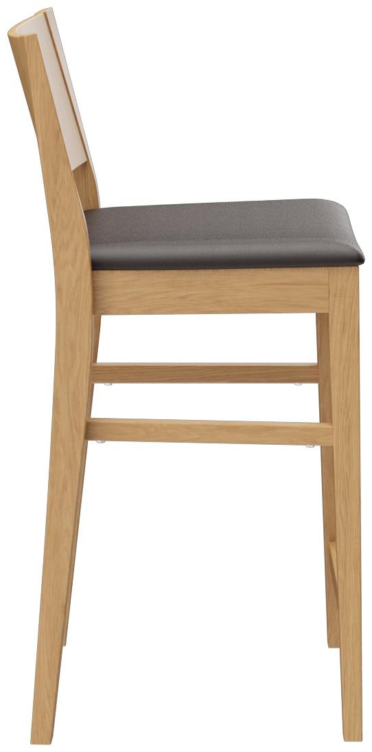 Abbildung halbhoher Hocker Quin Seitenansicht