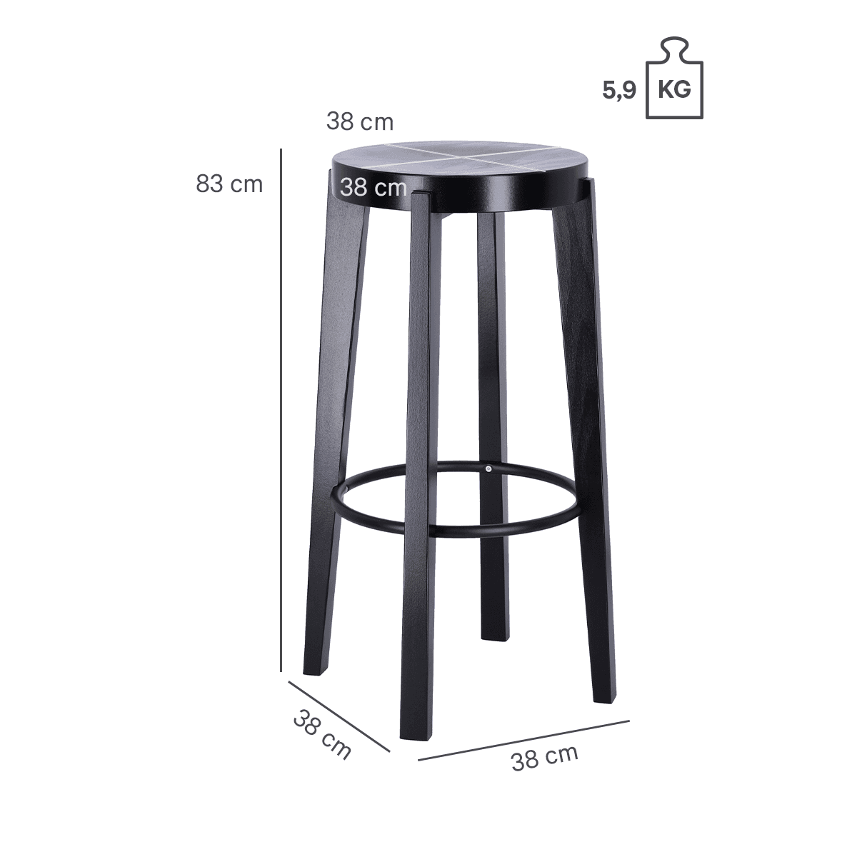 Abbildung Tabouret de bar Beno