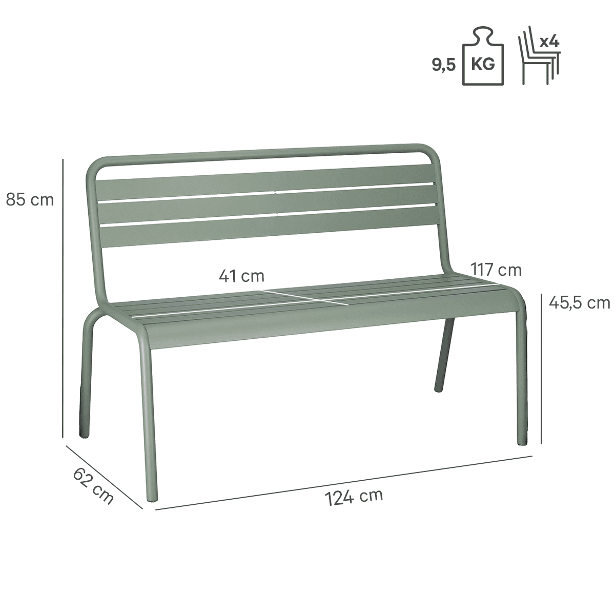 Abbildung banc 2 places Heco
