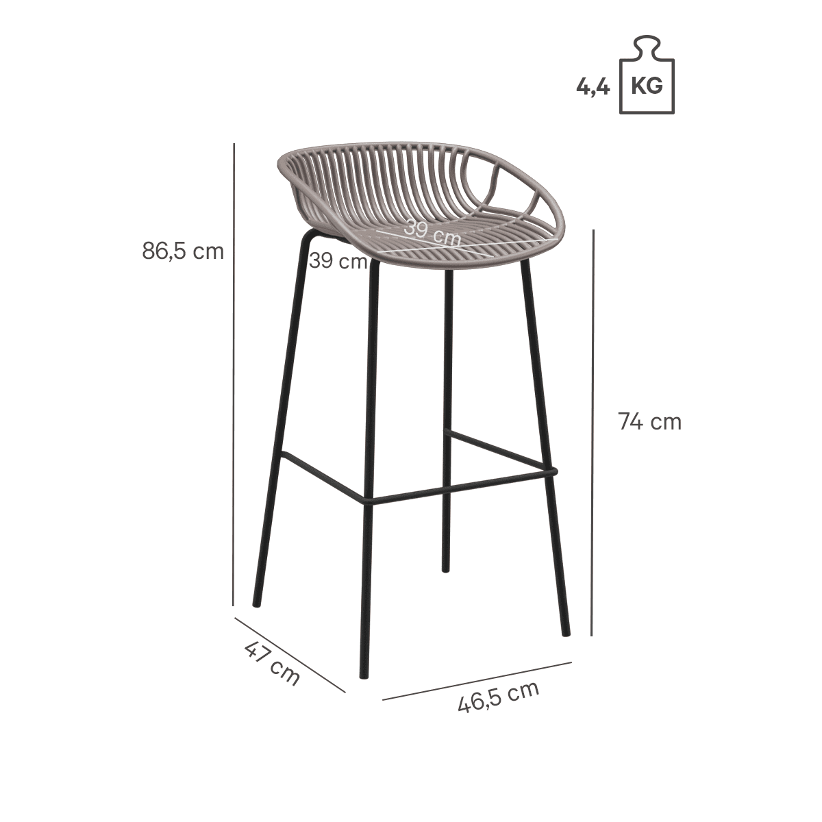 Abbildung Tabouret de bar Escan