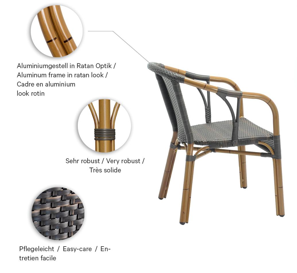 Abbildung Chaise à accoudoirs Malva