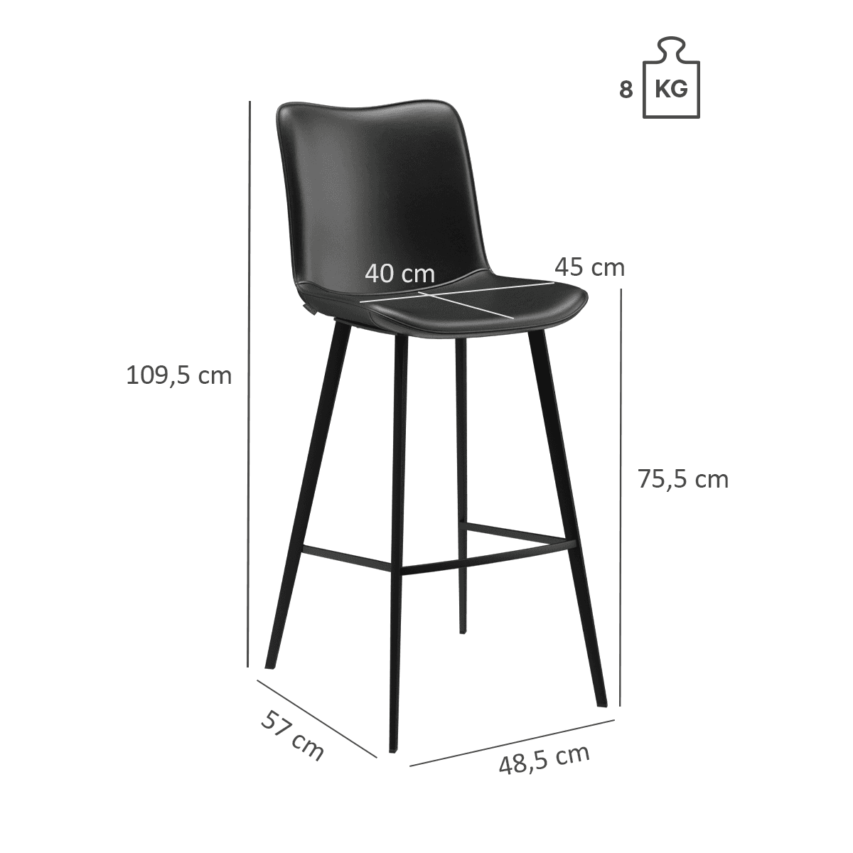 Abbildung Tabouret de bar Selda