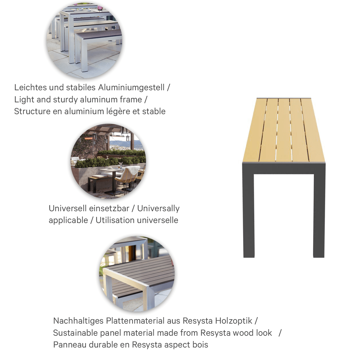 Abbildung banc 3 places Risa