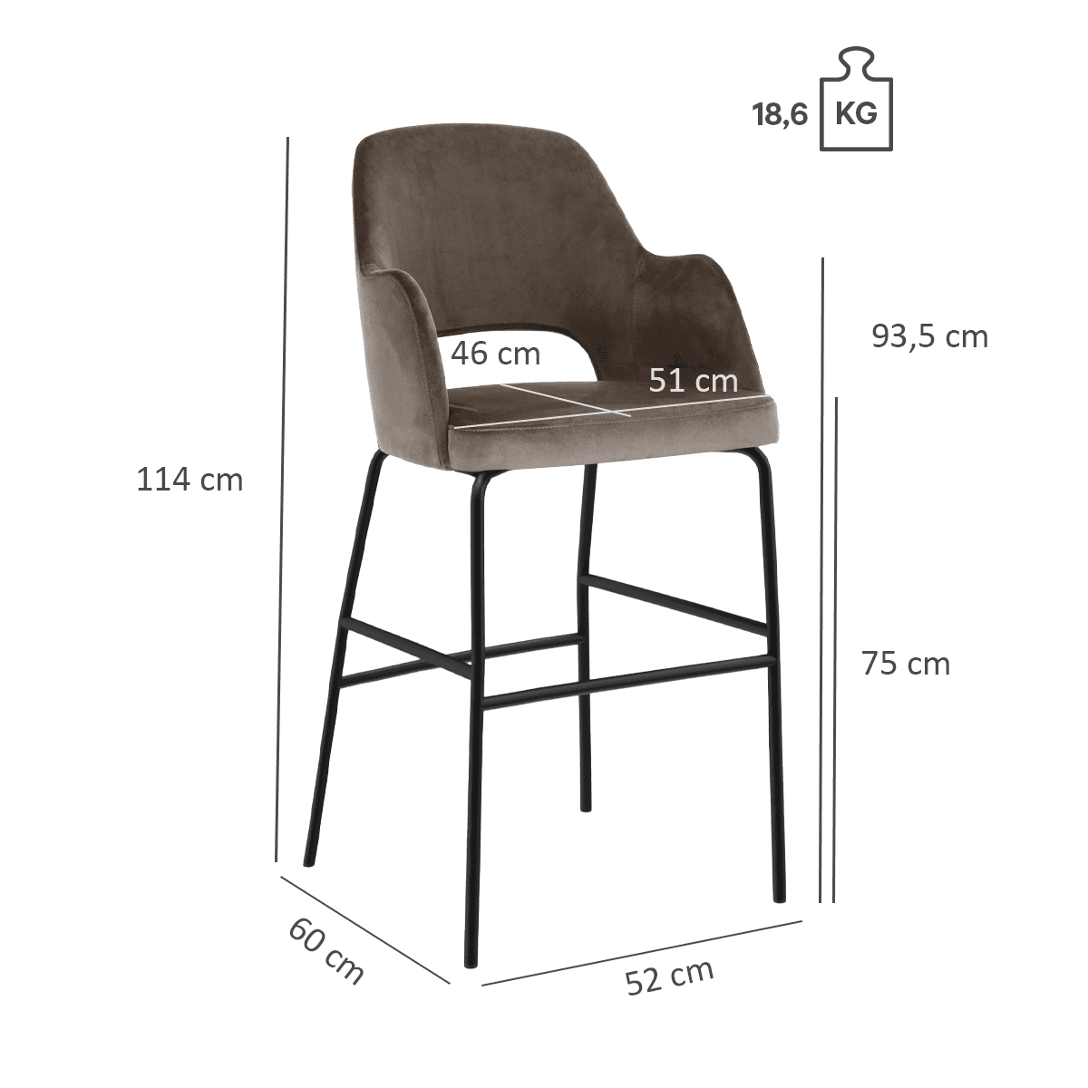Abbildung sgabello da bar Liska