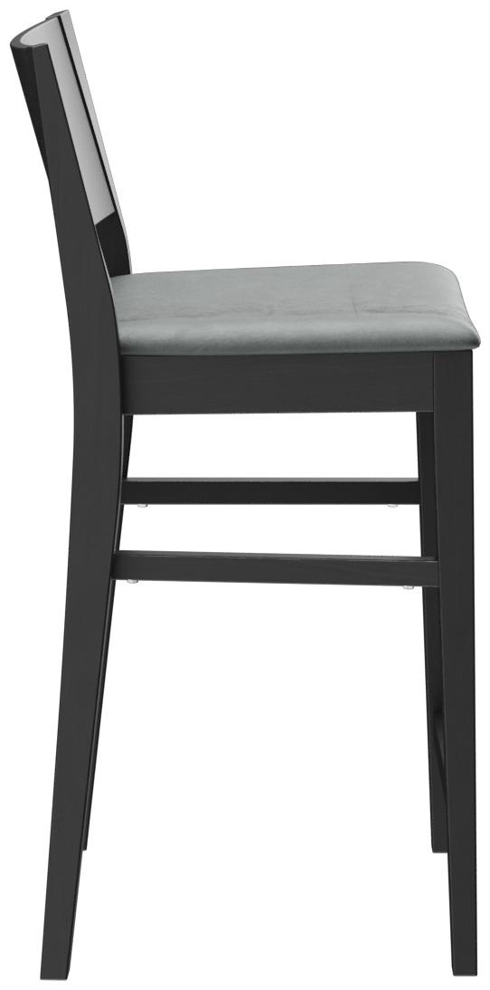 Abbildung halbhoher Hocker Quin Seitenansicht