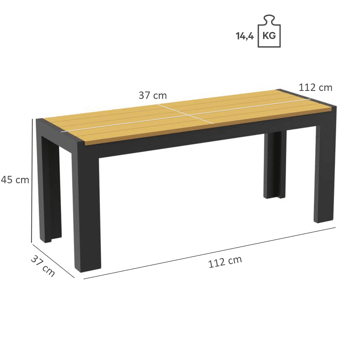 Abbildung banc 2 places Risa