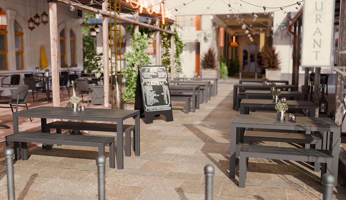 Abbildung 3-Sitzer-Bank Torger Ambiente