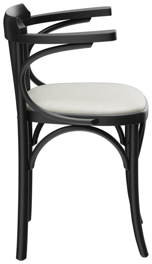 Abbildung Chaise à accoudoirs Greta Seitenansicht