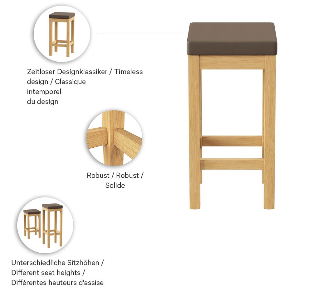 Abbildung halbhoher Hocker Delu