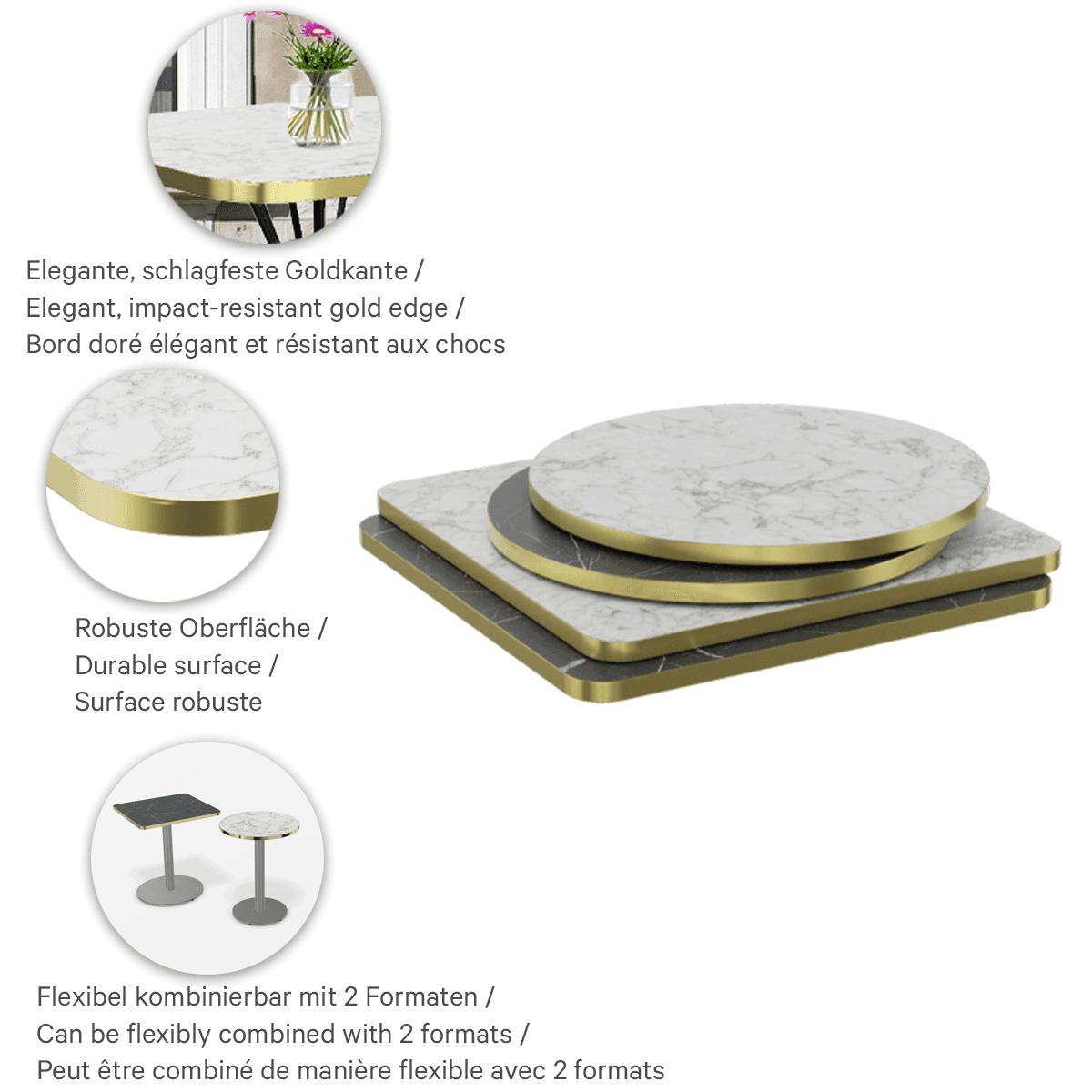 Abbildung Tischplatte Vario Gold